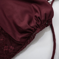 Lace-Panel Half-High Neck Slim-Fit Transparent Sexy Dress - Thumbnail 3