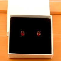 BOXED GIFT/Garnet Stud Earrings/Sterling Silver Garnet Earrings/Silver Garnet Stud Earrings/Garnet Jewellery/Garnet Jewelry/UK - Thumbnail 6