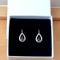 BOXED GIFT/Sterling Silver Garnet Hook Earrings/Garnet Earrings/Garnet Jewellery/Garnet Jewelry/UK - Thumbnail 8