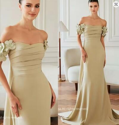 Evening Dress Delicate Strapless Cap Sleeve Homecoming Dress Exquisite Celebrity Gowns
