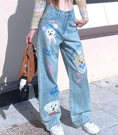FLUFFY PUPPY AND BEAR JEANS