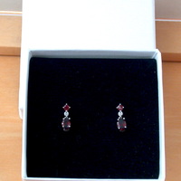 BOXED GIFT/Sterling Silver Garnet & Cz Gemstone Stud Earrings/Garnet Earrings/Garnet Drop Earrings/Garnet Stud Earrings/Garnet Jewellery/UK - Thumbnail 7