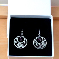 BOXED GIFT/Sterling Silver Garnet Gemstone Boho Earrings/Garnet Earrings/Garnet Drop Earrings/Circle Dangly Earrings/Garnet Jewellery/UK - Thumbnail 6