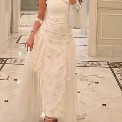 Customized fashion chiffon a-line evening dress high quality floor length strapless vestidos para mujer custom size