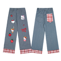 KITTY STRIPE SPLICING JEANS - Thumbnail 6
