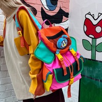Color Block Travel Backpack - Thumbnail 1