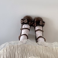 Chocolate Chunky Heeled Mary Jane Shoes - Thumbnail 5