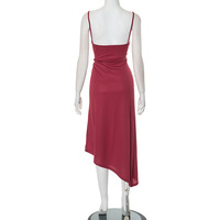 Lace-paneled gathered slim-fit long-sleeved slanted hem maxi skirt with inner layer - Thumbnail 1