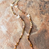 BUTTERFLIES & AMBER 🦋🤎 ➡️ (33 INCH)🔹️READY-MADE🔹️ GLOW IN THE DARK CRYSTAL HANDMADE WAIST BEADS BY Nubian Collection Artwear 🎨  - Thumbnail 1