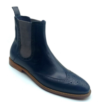 Crafted Leather Classic Blue Leather Chelsea Boot - Thumbnail 1