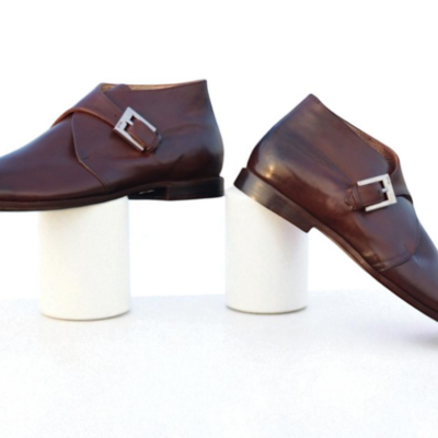 Crafted leather classic brown leather monk strap chukka dress boot