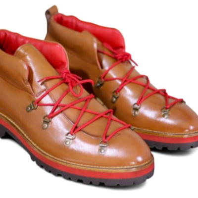 Crafted leather classic men brown leather lace up dress shoes - Thumbnail 1