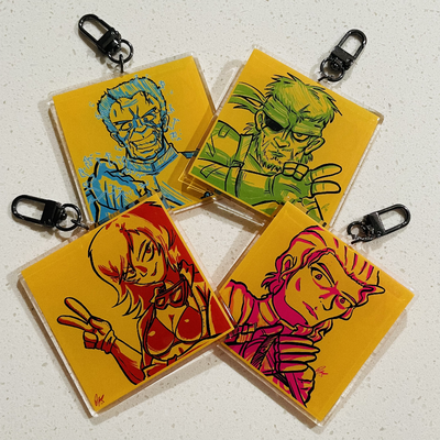 Metal gear "mates" - double sided key charms