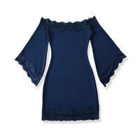 Lace one-shoulder dress with slim waist - Thumbnail 5