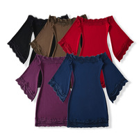 Lace one-shoulder dress with slim waist - Thumbnail 6