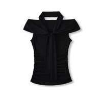 Tencel one-shoulder halter neck casual tube top - Thumbnail 1