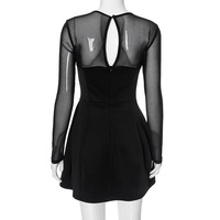 Elegant mesh short skirt with exposed waist - Thumbnail 3