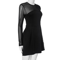 Elegant mesh short skirt with exposed waist - Thumbnail 4