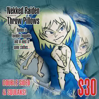 Nekked raiden throw pillow