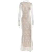 Round neck long skirt sexy hot girl temperament slim dress - Thumbnail 4