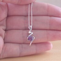 BOXED GIFT/Amethyst Pendant & 18" Sterling Silver Chain/Amethyst Necklace/Amethyst Jewellery/Amethyst Jewelery/February Birthstone/UK - Thumbnail 3