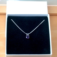 BOXED GIFT/Amethyst Solitaire Pendant & 18" Silver Chain/Amethyst Necklace/Amethyst Jewellery/Amethyst Jewelery/February Birthstone/UK - Thumbnail 7
