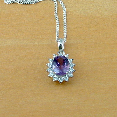 Sterling silver amethyst pendant & chain/silver amethyst necklace uk/amethyst jewellery/amethyst jewelry/february birthstone/amethyst gift
