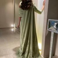 Customized Evening Dresses Beading Crystals Floor length Prom Dress - Thumbnail 1