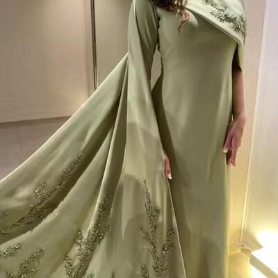 Customized evening dresses beading crystals floor length prom dress