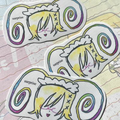 Swirly surprise sticker