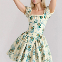 Retro Oil Painting Style Bow Tie Tutu Skirt Lace Princess Dress - Thumbnail 1