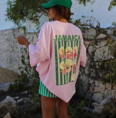 VINTAGE JAMAICA LEMON SHRIMP PINK TEE