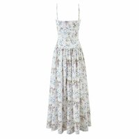 Gentle holiday style floral waist-length tube top dress - Thumbnail 4
