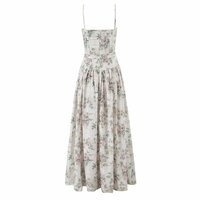 Gentle holiday style floral waist-length tube top dress - Thumbnail 2