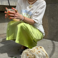 PASTEL GREEN SUNRISE PRINT TEE - Thumbnail 1