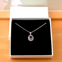 BOXED GIFT/Sterling Silver Amethyst Pendant & Chain/Silver Amethyst Necklace UK/Amethyst Jewellery/Amethyst Jewelry/February Birthstone/UK - Thumbnail 6