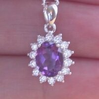 BOXED GIFT/Sterling Silver Amethyst Pendant & Chain/Silver Amethyst Necklace UK/Amethyst Jewellery/Amethyst Jewelry/February Birthstone/UK - Thumbnail 3