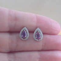 BOXED GIFT/Sterling Silver Amethyst Earrings/Amethyst Earrings/Amethyst Studs/Amethyst Jewellery/Amethyst Jewelry/UK - Thumbnail 3