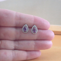 BOXED GIFT/Sterling Silver Amethyst Earrings/Amethyst Earrings/Amethyst Studs/Amethyst Jewellery/Amethyst Jewelry/UK - Thumbnail 4