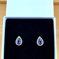 BOXED GIFT/Sterling Silver Amethyst Earrings/Amethyst Earrings/Amethyst Studs/Amethyst Jewellery/Amethyst Jewelry/UK - Thumbnail 7