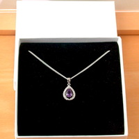 BOXED GIFT/Sterling Silver Amethyst Pendant & Chain/Amethyst Necklace/Amethyst Jewellery/Amethyst Jewelry/UK - Thumbnail 7
