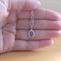 BOXED GIFT/Sterling Silver Amethyst Pendant & Chain/Amethyst Necklace/Amethyst Jewellery/Amethyst Jewelry/UK - Thumbnail 3