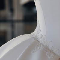 Strapless Satin Ballgown Wedding Dress, Corset Bodice Bridal Gown With Applique, Full Skirt Luxury Princess Wedding Dress - Thumbnail 6