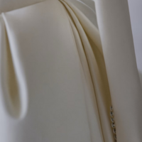 Elegant lace long sleeve satin A-line wedding dress custom backless bridal gown, sweetheart bow design wedding dress - Thumbnail 5