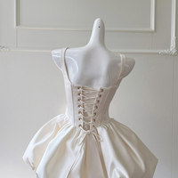 Cute Satin Short A-Line Prom Party Dress - Thumbnail 1