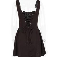 Sexy drawstring waist halter dress with suspenders and small dress with tutu skirt - Thumbnail 2