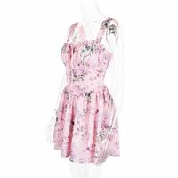 Printed suspender skirt dress women's tutu skirt slim backless hot girl floral skirt - Thumbnail 1
