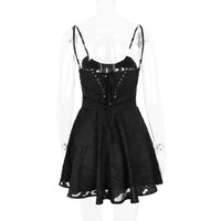 Lace suspender V-neck dress slim backless light dress party - Thumbnail 4