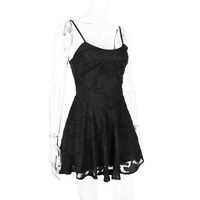 Lace suspender V-neck dress slim backless light dress party - Thumbnail 6