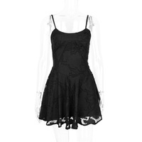 Lace suspender V-neck dress slim backless light dress party - Thumbnail 8